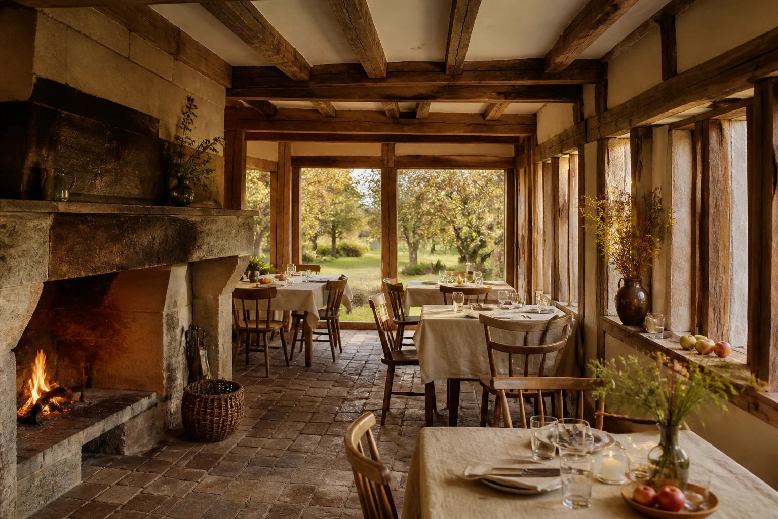 Maison de campagne et verger du Pays d’Auge, création visuelle IA